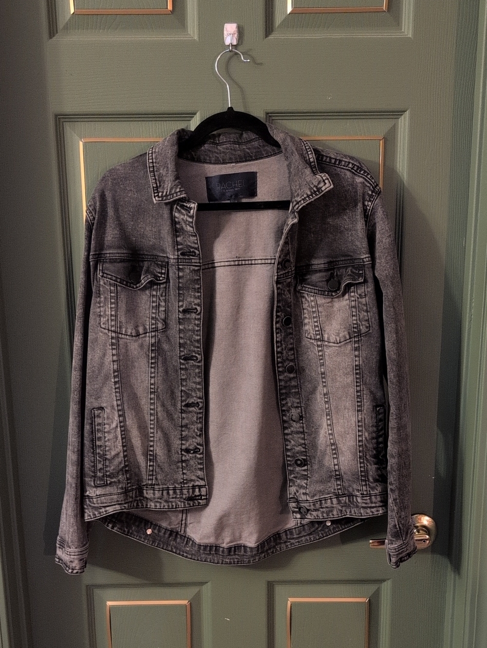 RACHEL Rachel Roy Washed Black Denim Jacket